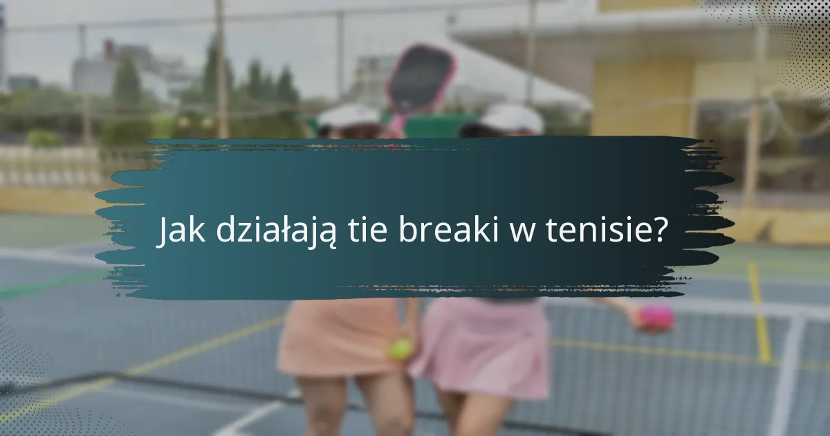 Jak działają tie breaki w tenisie?