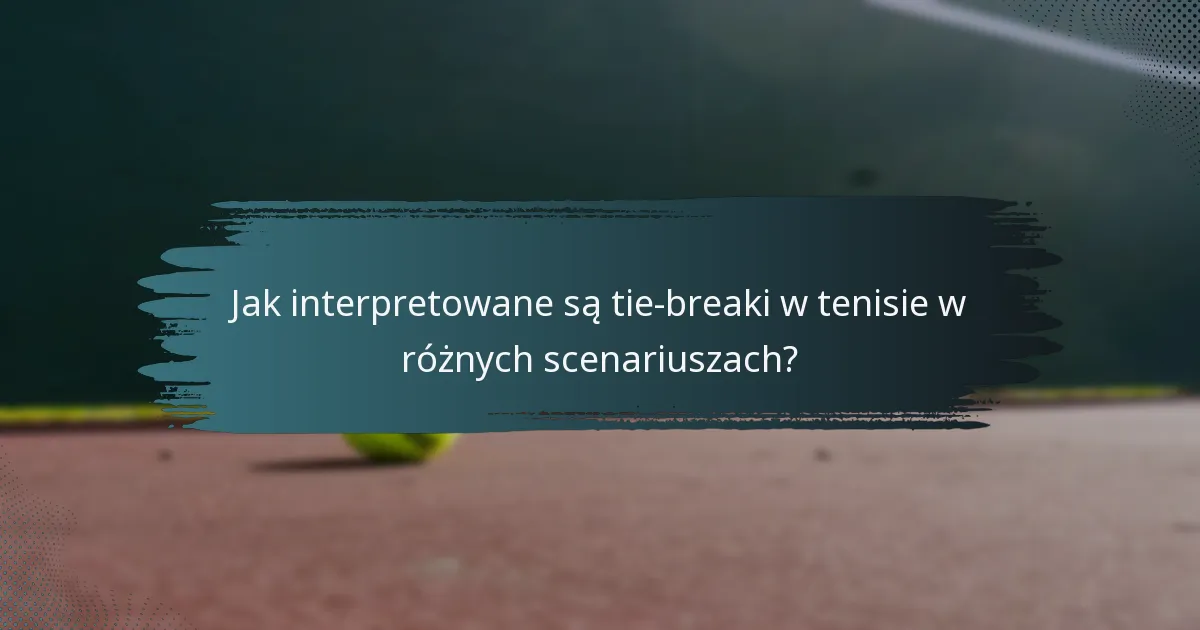 Jak interpretowane są tie-breaki w tenisie w różnych scenariuszach?