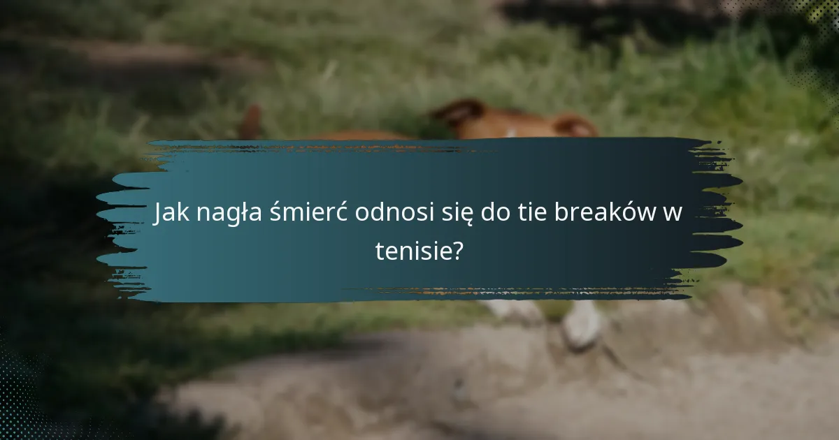 Jak nagła śmierć odnosi się do tie breaków w tenisie?
