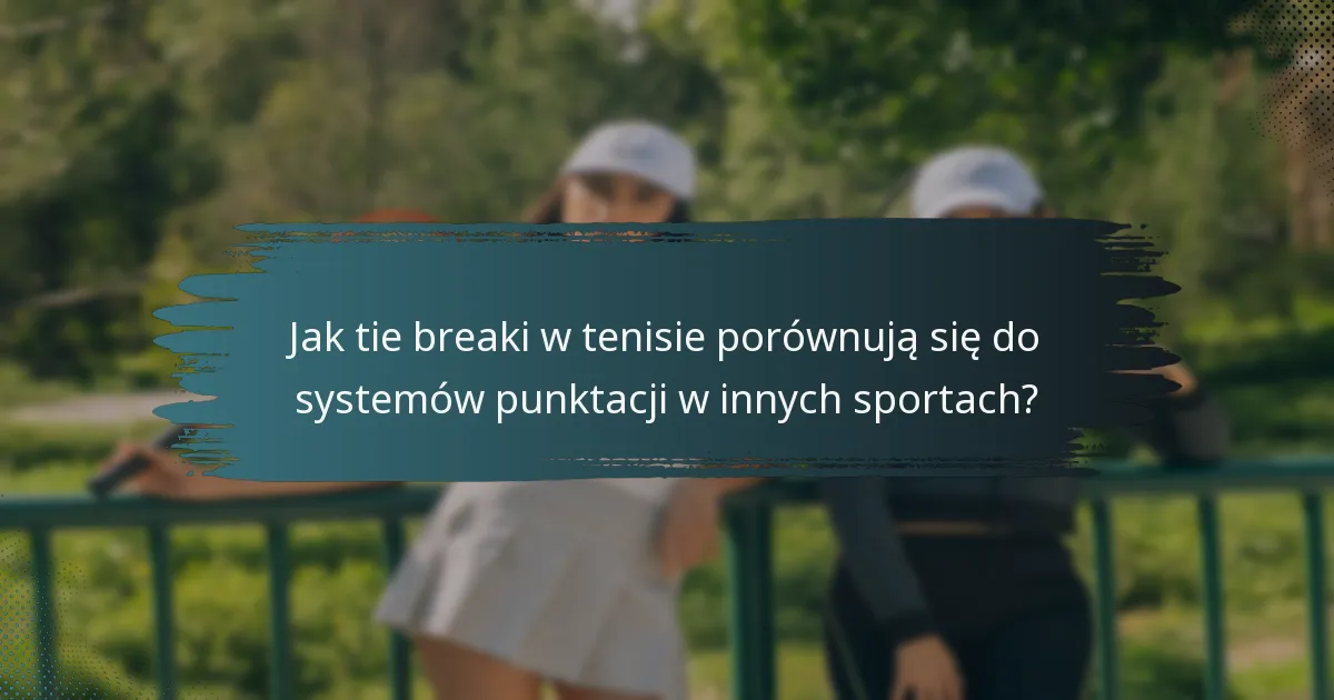 Jak tie breaki w tenisie porównują się do systemów punktacji w innych sportach?
