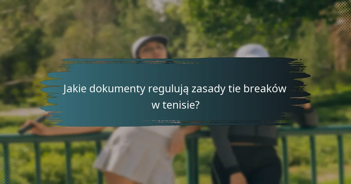 Jakie dokumenty regulują zasady tie breaków w tenisie?