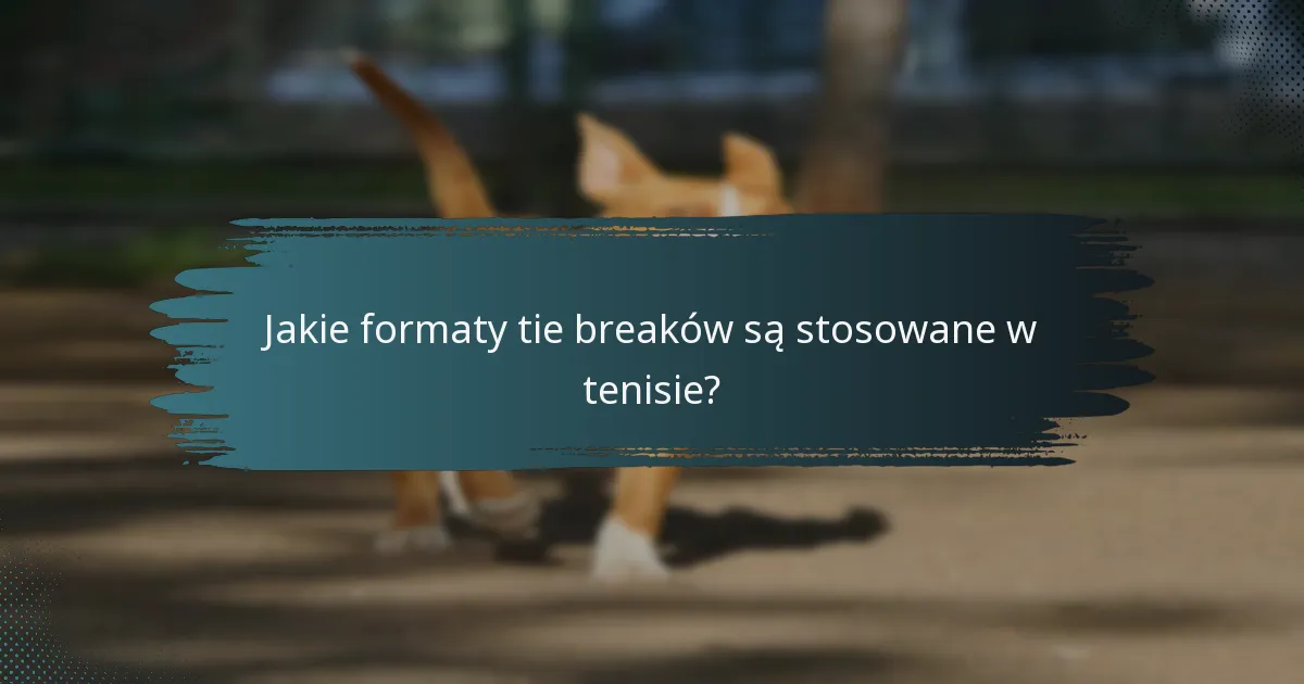 Jakie formaty tie breaków są stosowane w tenisie?