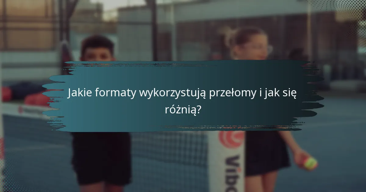 Jakie formaty wykorzystują przełomy i jak się różnią?