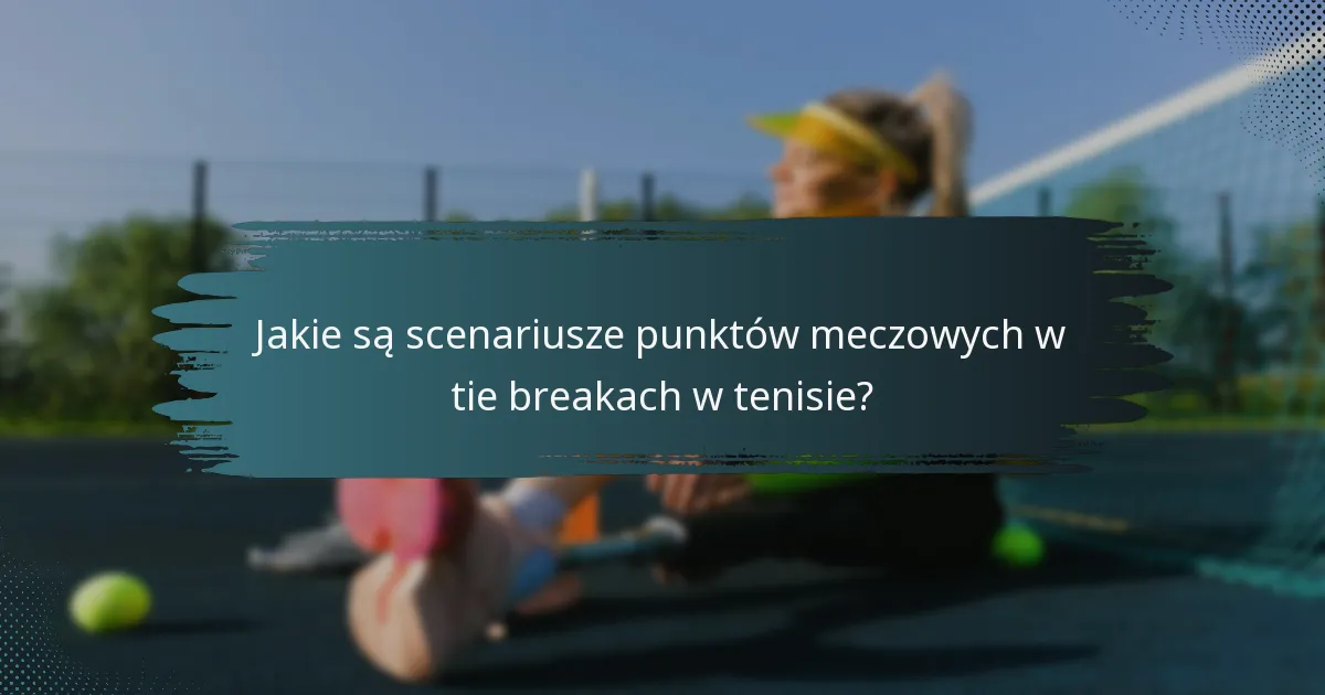 Jakie są scenariusze punktów meczowych w tie breakach w tenisie?