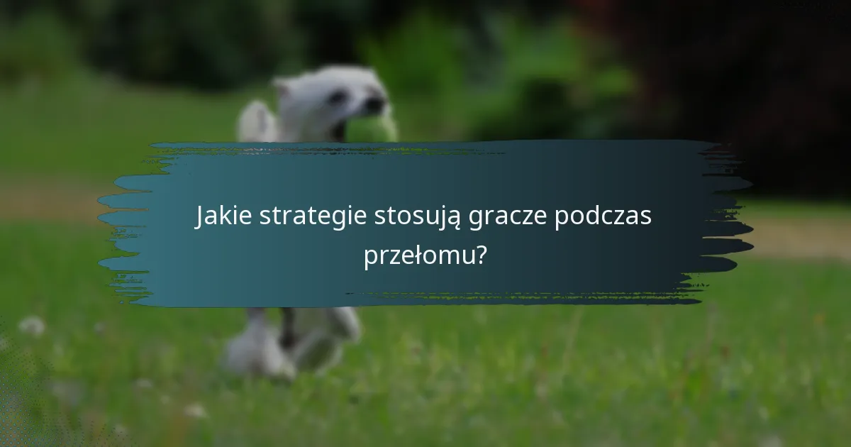 Jakie strategie stosują gracze podczas przełomu?